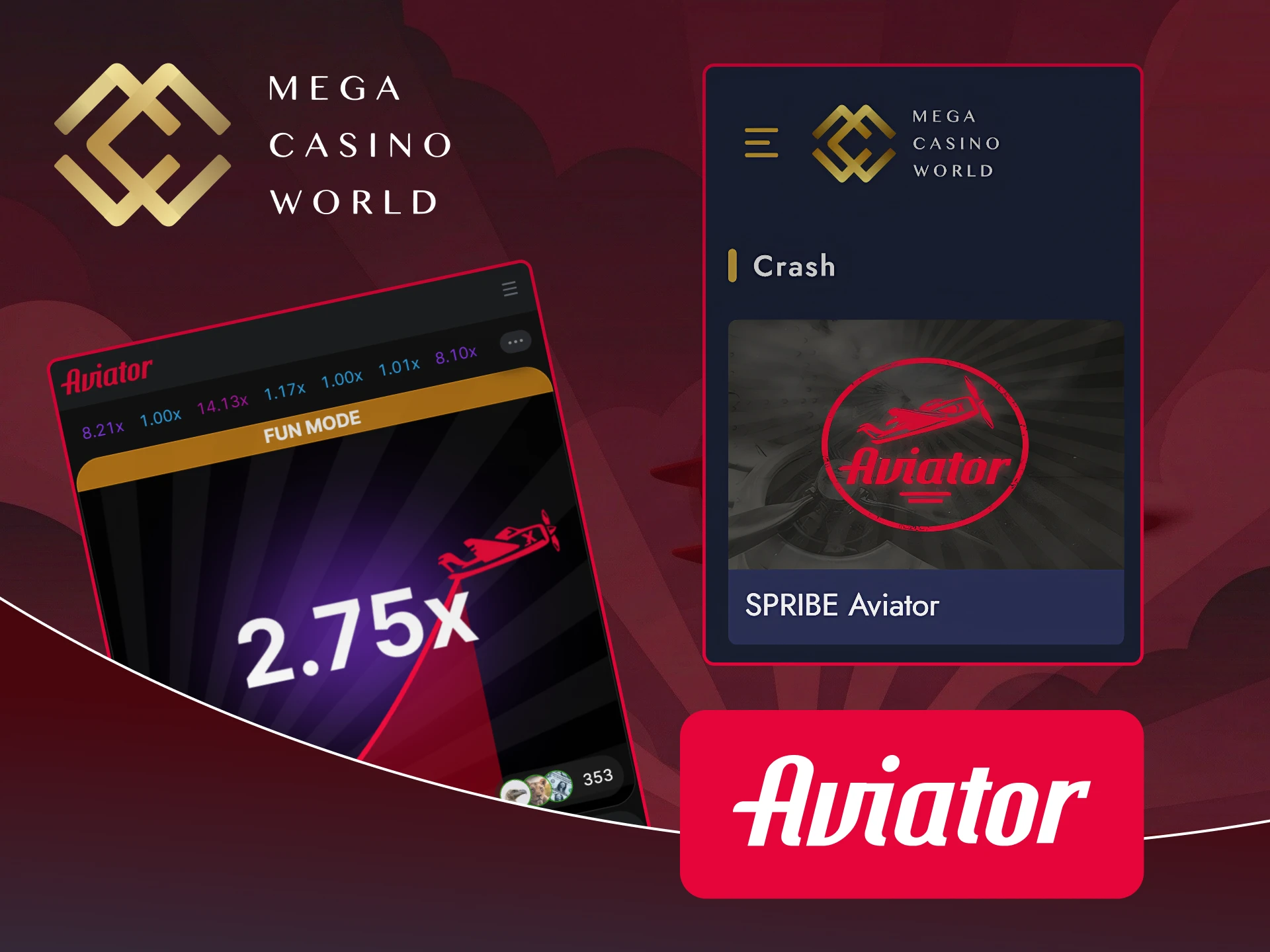 Sign up at Mega Casino World to enjoy Aviator gaming sessions.